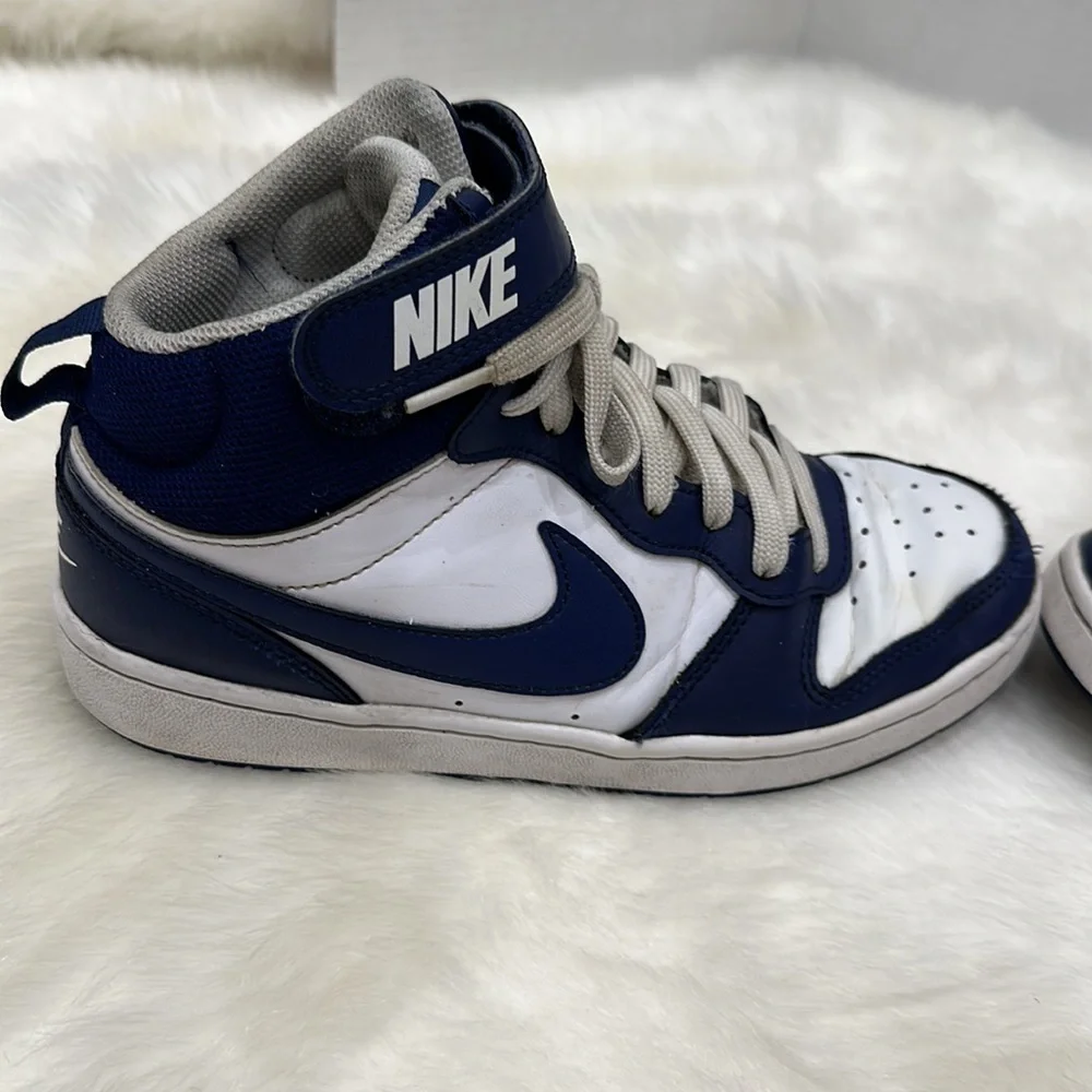 Nike Court Borough Mid 2 White Blue Youth Sneakers